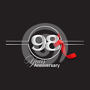 98 Year Anniversary celebration Vector Template Design Illustration