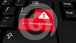 99. Access Denied Round Motion On Computer Keyboard Button.