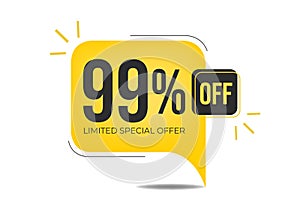 99 percent off. Yellow tag discount.