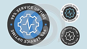 99% Service Uptime insignia stamp.