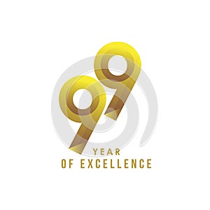 99 Year of Excellence Vector Design Illustration