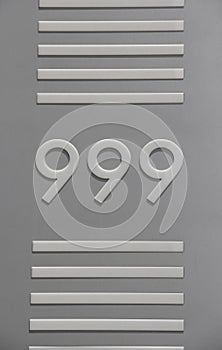 999 3 nines Number Signage with Horizontal Bars