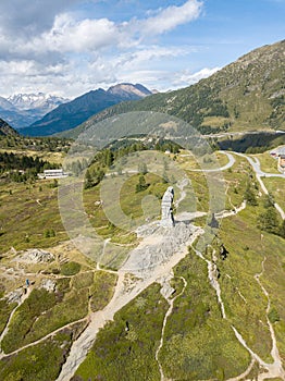 The 9m hight stone eagle on the Swiss Alp - a symbol of vigilance, created in World War II