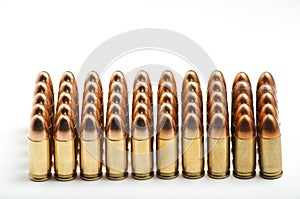 9mm bullets in a row