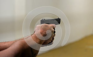 9mm Pistol in shooting range