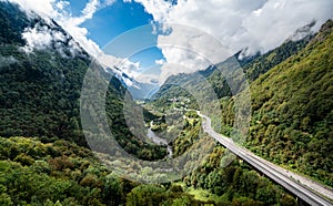 A13 motorway and Mesolcina Valley