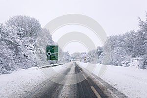 A31 covered in snow