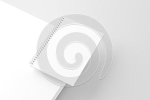 A4/A5/A6 Spiral Notebook White Blank 3D Rendered Mockup