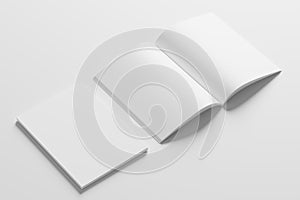 A4 A5 Magazine Brochure 3D Rendering White Blank Mockup