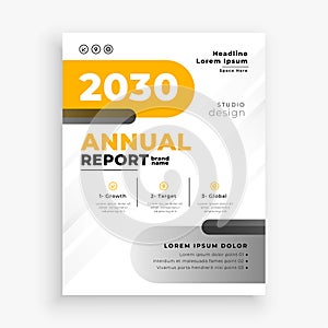 a4 annual report cover page layout with yellow theme