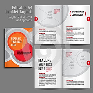 A4 booklet Layout Design Template with Cover