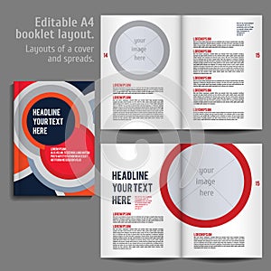 A4 booklet Layout Design Template with Cover