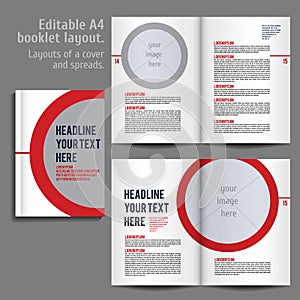 A4 booklet Layout Design Template with Cover