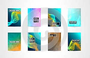 A4 Brochure Cover Mininal Design with Geometric shapes, colorful gradients