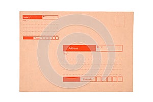 A4 Brown Envelope with Sender and Destination Index