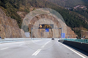 A4 motorway, before entering the Marao tunnel, Amarente - Vila Real, Portugal.