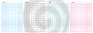 A4 size graph paper - Squared background with color graph