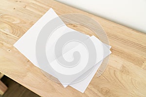 A4 tri-fold brochure blank white template for mock up and presentation design