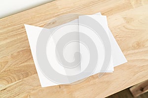 A4 tri-fold brochure blank white template for mock up and presentation design