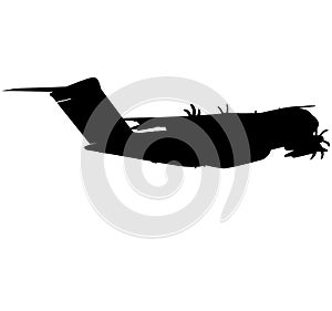 A400M europe transport military aircraft, german air force. Silhouette