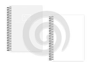 A5 blank wire spiral notebook with side perforation white clear