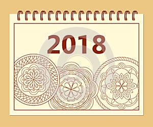 A5 cover calendar year 2018 mandalas