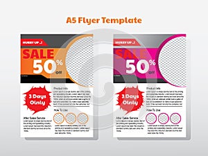 A5 Flyer promotion Template in two color option
