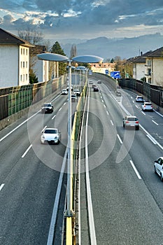 A6 motorway passing through Bern, Switzerland
