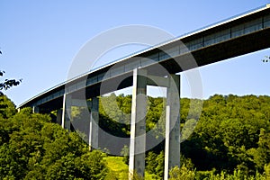 A7 Grenzwald bridge between Hesse and Bavaria near Bad Brueckenau in Germany