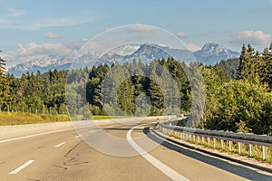 A7 motorway in Alps, Germa