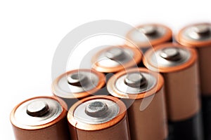 AA batteries tops macro shot