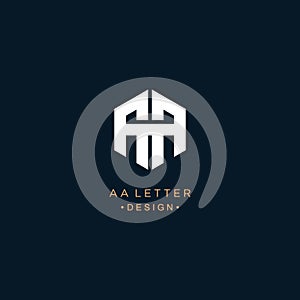 AA Letter Logo Design with Sans Serif Font Vector Illustration. - Vector