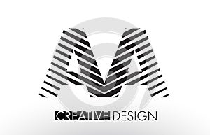 AA A Lines Letter Design with Creative Elegant Zebra