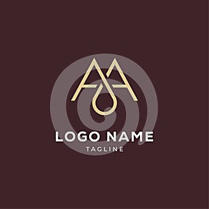 Minimalist Initial Letter AA, A & A Logo icon concept. Creative Minimal Alphabet emblem design template.