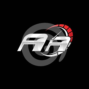 AA Logo Letter Speed Meter Racing Style