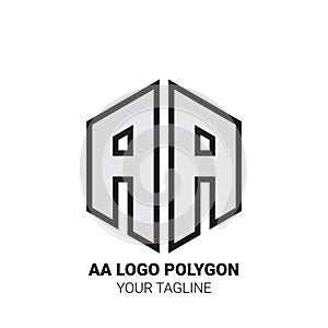 AA Logo Polygon - Alphabet Logo in Polygon shape