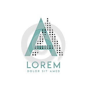 AA modern logo design with gray and blue color that can be used for creative industries and paper printing. AA logo is filled with