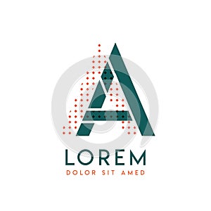 AA modern logo design with orange and green color that can be used for creative business and advertising. AA logo is filled with b