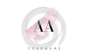AA A Watercolor Letter Logo Design with Circular Brush Pattern.