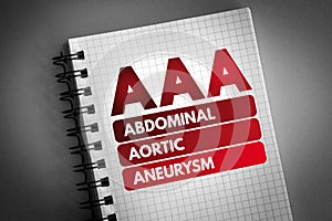 AAA - Abdominal Aortic Aneurysm acronym