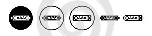 AAA battery icon vector set on white background