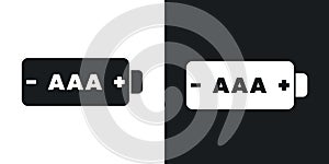 AAA battery icon vector set on white background