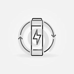 AAA Battery vector thin line concept icon or sign