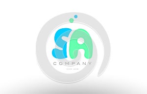 AAAAA alphabet letter blue green logo icon design