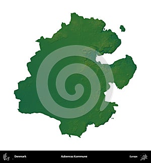 Aabenraa Kommune, Denmark, isolated on white. Physical