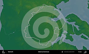 Aabenraa Kommune outlined, Denmark. Physical