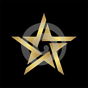 Aabstract elegant and modern style gold star logo icon in black, eps 10 file