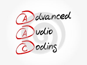 AAC - Advanced Audio Coding acronym, technology concept background