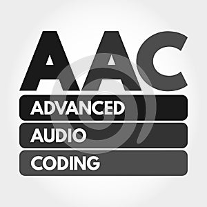 AAC - Advanced Audio Coding acronym, technology concept background