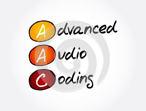 AAC - Advanced Audio Coding acronym, technology concept background